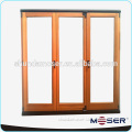 double glass solid wood folding door (3-2-1)